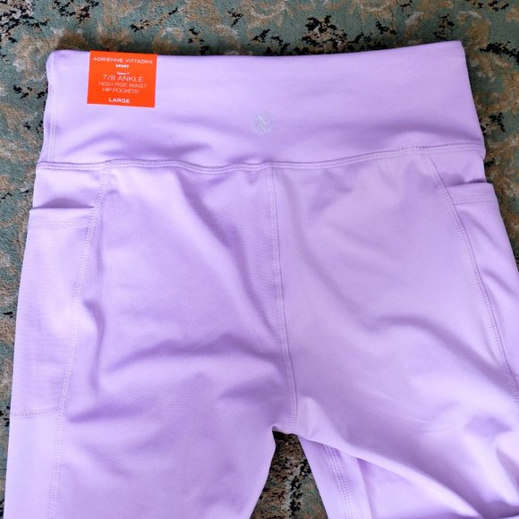 NWT ADRIENNE VITTADINI Lavender Leggings sz Large - Picture 2 of 5